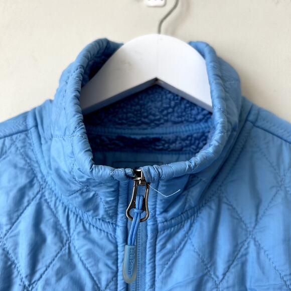 L.L. Bean Quilted Vest Size M Blue Fleece Lined Warm Winter Layering Outdoors - Picture 2 of 9